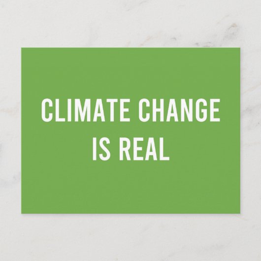 Klimaatverandering is echt briefkaart (Voorkant)