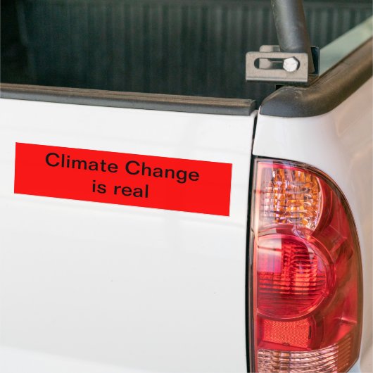 Klimaatverandering is echt bumpersticker (Op Truck)
