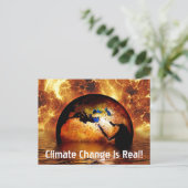 "Klimaatverandering is echt!" & Burning Earth Briefkaart (Staand voorkant)