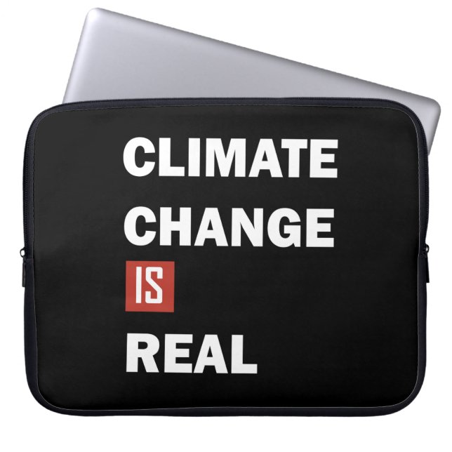 klimaatverandering is echt laptop sleeve (Voorkant)