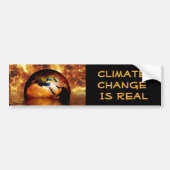 "Klimaatverandering is echt" met de verbrande aard Bumpersticker (Voorkant)