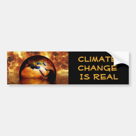 "Klimaatverandering is echt" met de verbrande aard Bumpersticker
