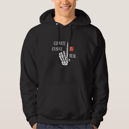 Klimaatverandering is echt milieubewustzijn hoodie (Voorkant)