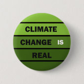 Klimaatverandering is echt milieubewustzijn ronde button 5,7 cm (Voorkant)