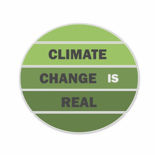 Klimaatverandering is echt milieubewustzijn sticker (Voorkant)