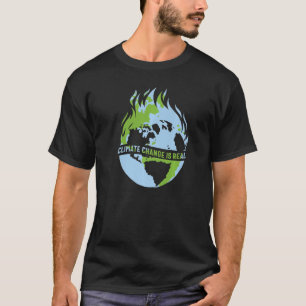 Klimaatverandering is echt milieuvriendelijk aardo t-shirt