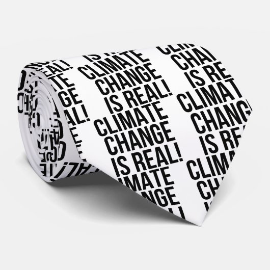 Klimaatverandering is echt! Planet Earth World Stropdas (Opgerold)