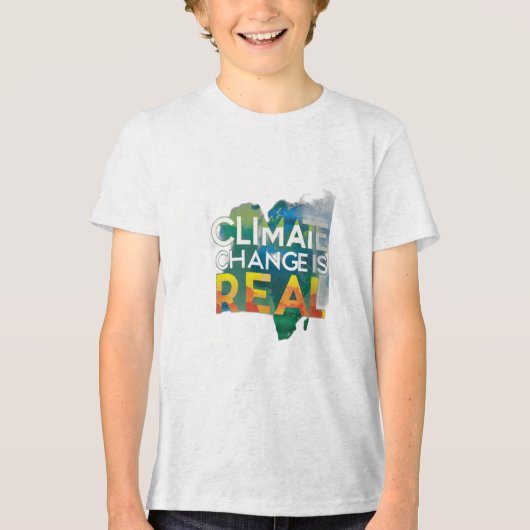 Klimaatverandering is echt Tri-Blend shirt (Voorkant)