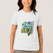 Klimaatverandering is echt Tri-Blend shirt (Voorkant)