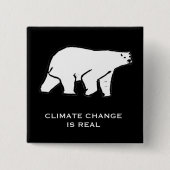 Klimaatverandering is echt vierkante button 5,1 cm (Voorkant)