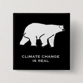 Klimaatverandering is echt vierkante button 5,1 cm