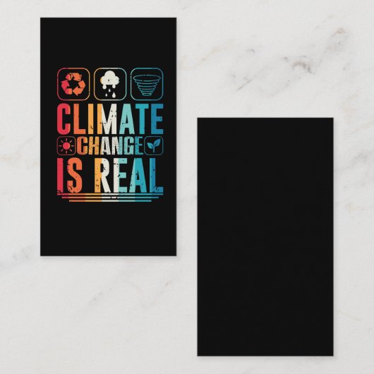 Klimaatverandering is echt - voorkoming van wereld visitekaartje (Voorkant / Achterkant)