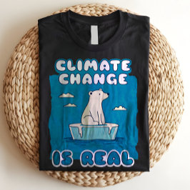 Klimaatverandering is Echte Ijsbeer Milieu T-shirt