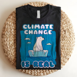 Klimaatverandering is Echte Ijsbeer Milieu T-shirt