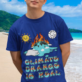 Klimaatverandering is een echte aardbrand, de opwa t-shirt