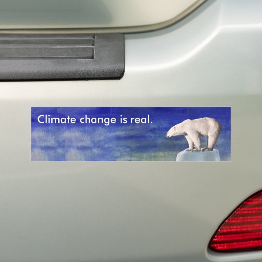Klimaatverandering is een echte Bumpersticker (Op auto)