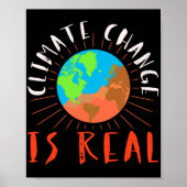 Klimaatverandering is een echte klimaatdag poster (Voorkant)