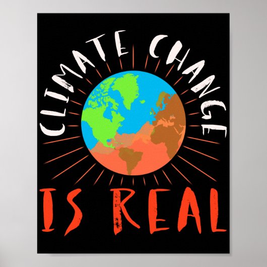 Klimaatverandering is een echte klimaatdag poster (Voorkant)