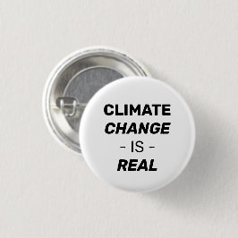 Klimaatverandering is een echte zwarte en witte sp ronde button 3,2 cm
