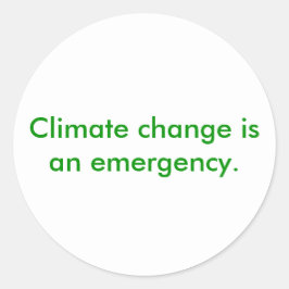 Klimaatverandering is een noodgeval ronde sticker