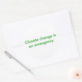 Klimaatverandering is een noodgeval ronde sticker (Envelop)