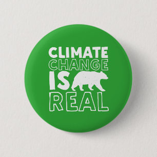Klimaatverandering is een reëel Beer van de opwar Ronde Button 5,7 Cm