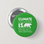 Klimaatverandering is een reëel Beer van de opwarm Ronde Button 5,7 Cm (Voorkant /achterkant)