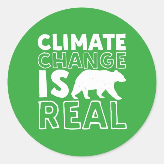 Klimaatverandering is een reëel Beer van de opwarm Ronde Sticker (Voorkant)