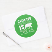 Klimaatverandering is een reëel Beer van de opwarm Ronde Sticker (Envelop)