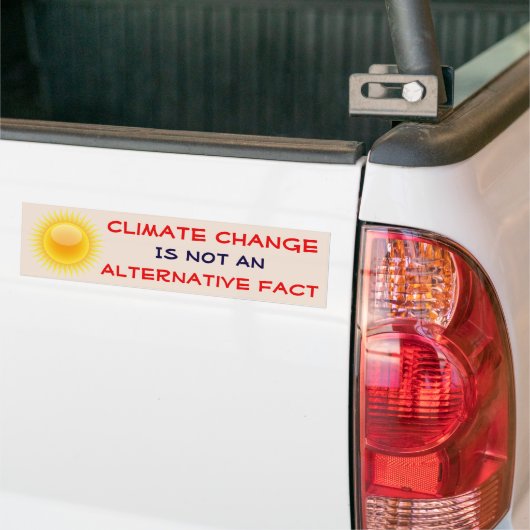 "Klimaatverandering is geen alternatief feit" Bumpersticker (Op Truck)