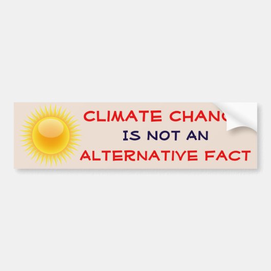 "Klimaatverandering is geen alternatief feit" Bumpersticker (Voorkant)