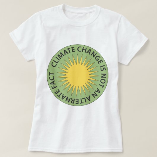 Klimaatverandering is geen alternatief feit t-shirt (Design voorkant)