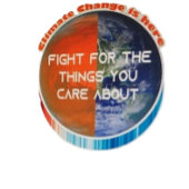 Klimaatverandering is hier button flesopener