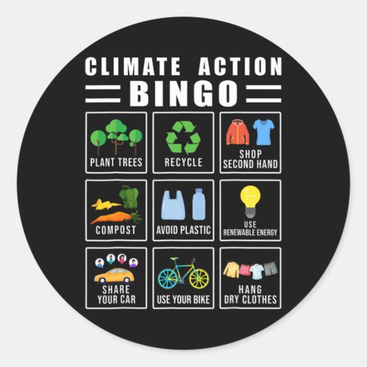 Klimaatverandering: klimaatverandering ronde sticker (Voorkant)