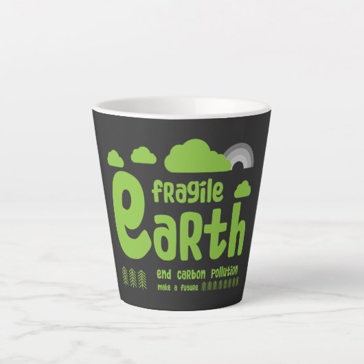 klimaatverandering | Koolstofverontreiniging | Act Latte Mok (Voorkant)