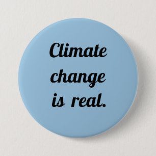 Klimaatverandering: Lichtblauwe knop Ronde Button 7,6 Cm