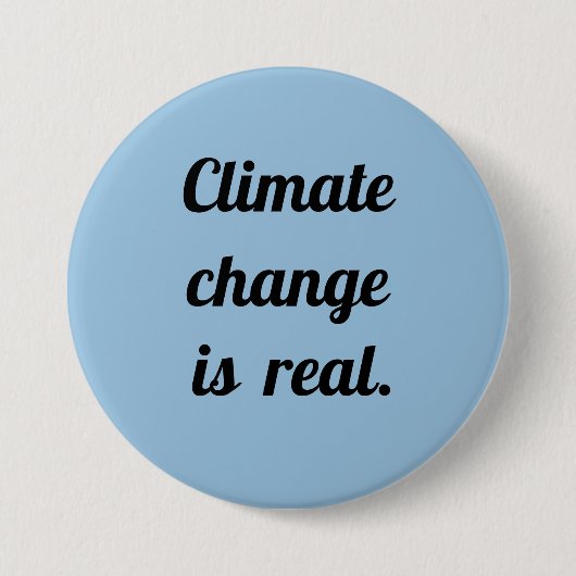 Klimaatverandering: Lichtblauwe knop Ronde Button 7,6 Cm (Voorkant)