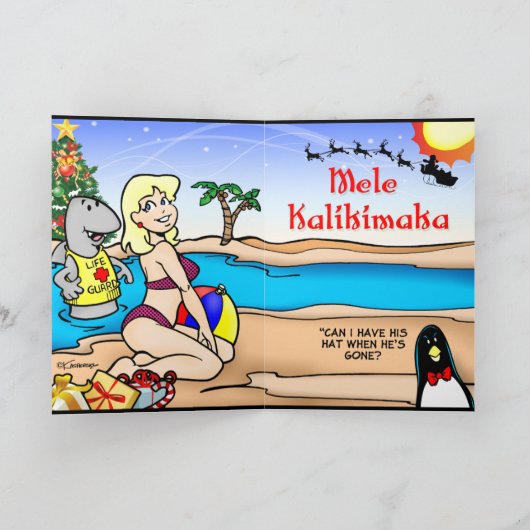 Klimaatverandering met kerst feestdagen kaart (Binnen)