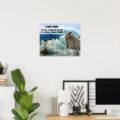 Klimaatverandering met pinguïn en poolbeer poster (Thuiskantoor)
