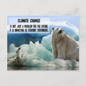 Klimaatverandering met Polar beer Penguin Briefkaart (Voorkant)