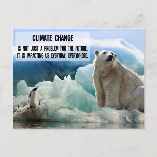 Klimaatverandering met Polar beer Penguin Briefkaart (Voorkant)