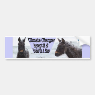 Klimaatverandering - modules in de sneeuwbumper bumpersticker