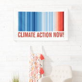 Klimaatverandering nu! Opwarmingsstrips Spandoek (Insitu)