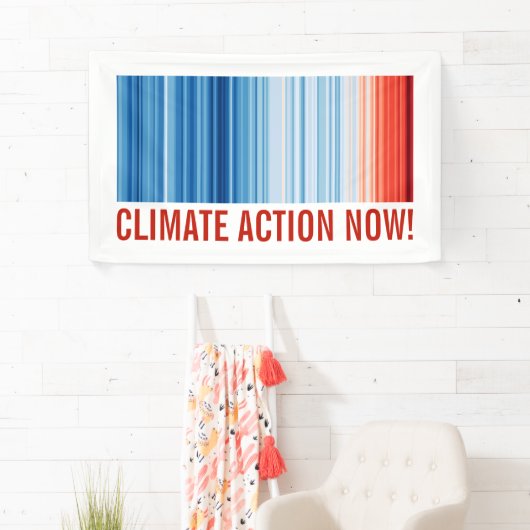 Klimaatverandering nu! Opwarmingsstrips Spandoek (Insitu)