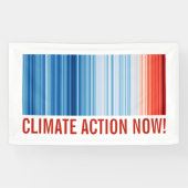 Klimaatverandering nu! Opwarmingsstrips Spandoek (Horizontaal)