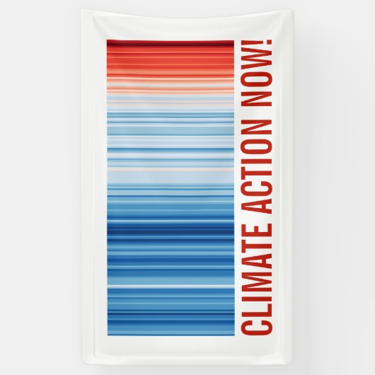 Klimaatverandering nu! Opwarmingsstrips Spandoek (Verticaal)