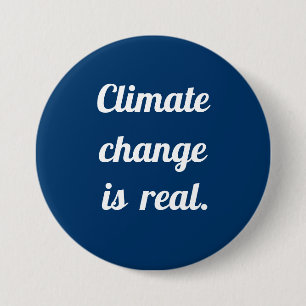 Klimaatverandering: Prussian Blue-knop Ronde Button 7,6 Cm