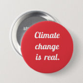 Klimaatverandering: Rode knop Ronde Button 7,6 Cm (Voorkant /achterkant)