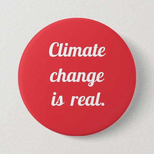 Klimaatverandering: Rode knop Ronde Button 7,6 Cm (Voorkant)