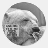 Klimaatverandering sticker met polair beer (Voorkant)